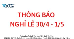 Thông báo nghỉ lễ 30/4 - 1/5