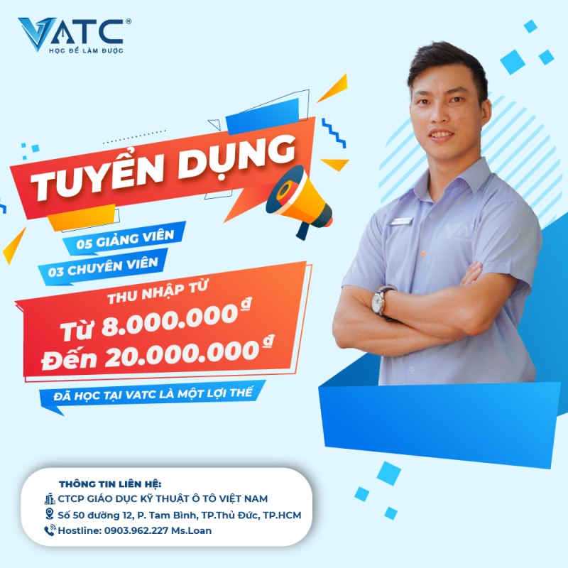 Trung tâm VATC thông báo tuyển dụng nhân sự tháng 9-2022.