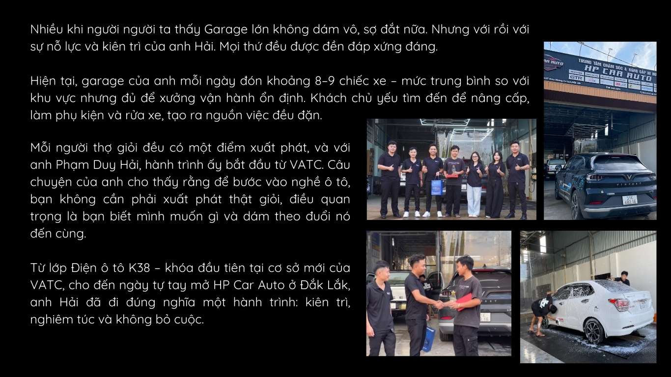11 cựu học viên vatc anh Phạm Duy Hải - gara Hp car auto
